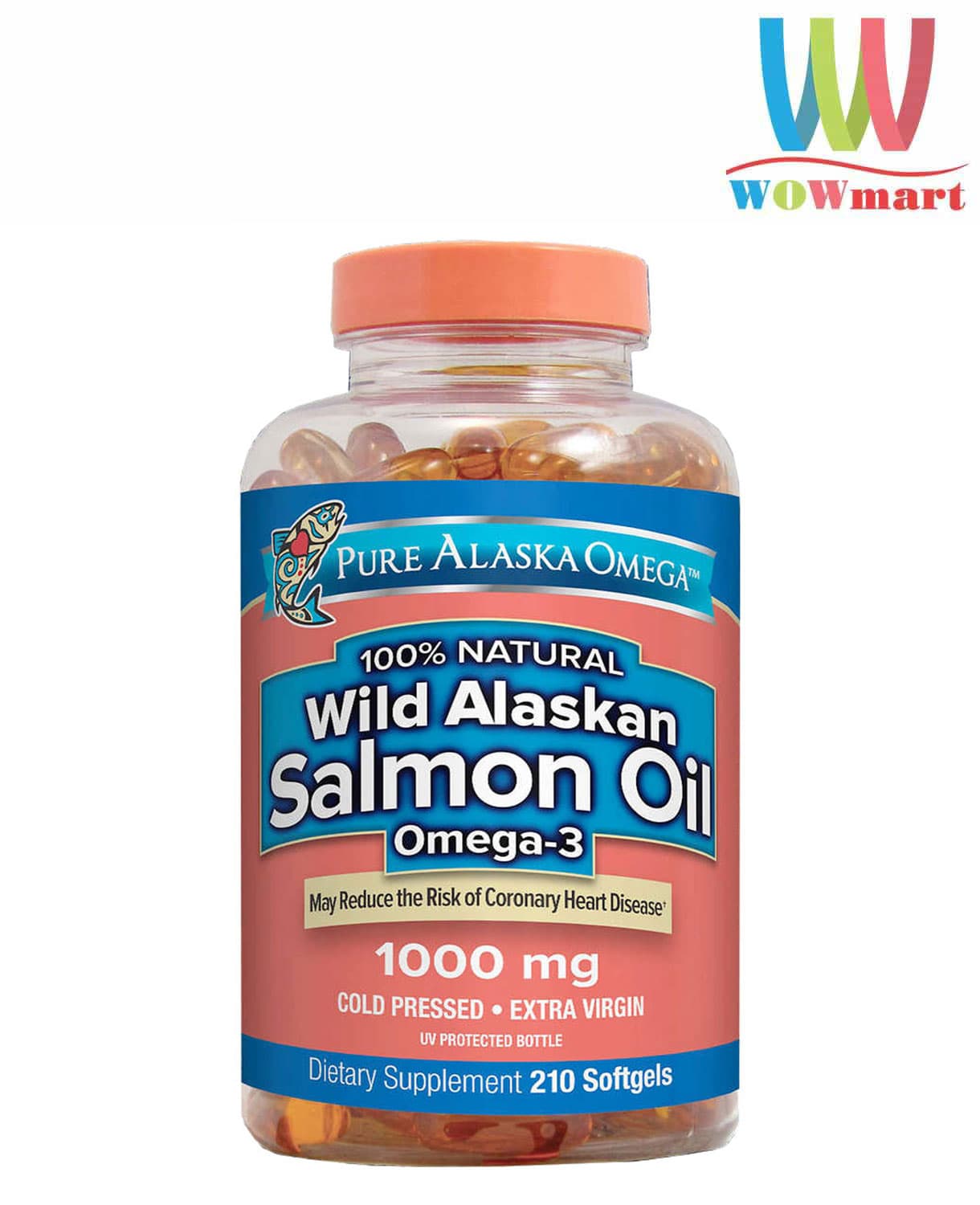 Viên dầu cá hồi Pure Alaska Omega Wild Salmon Oil 1,000mg 210 viên