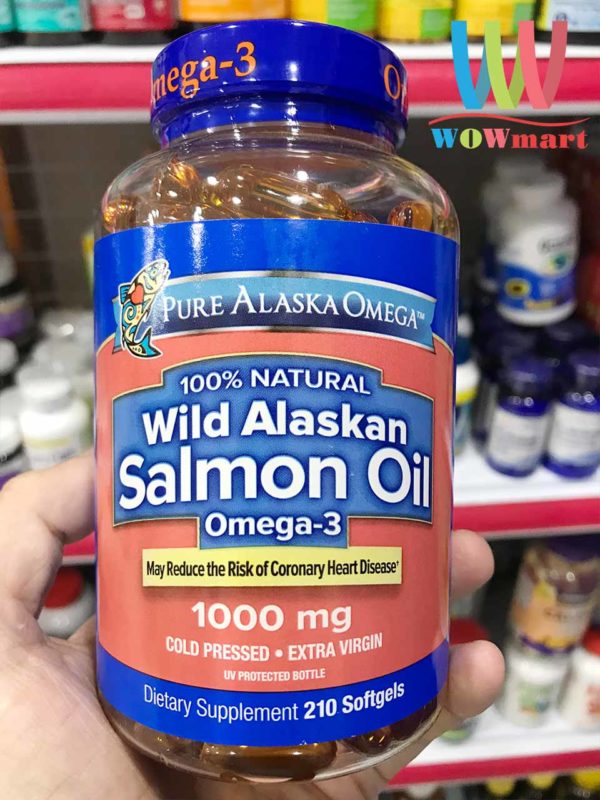 Viên dầu cá hồi Pure Alaska Omega Wild Salmon Oil 1,000mg 210 viên