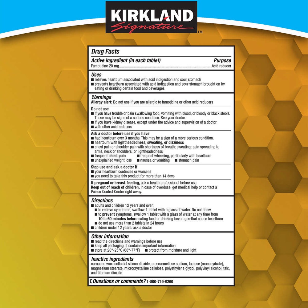 Viên uống kiểm soát Axit dạ dày Kirkland Signature Acid Controller 20mg 2×125 viên