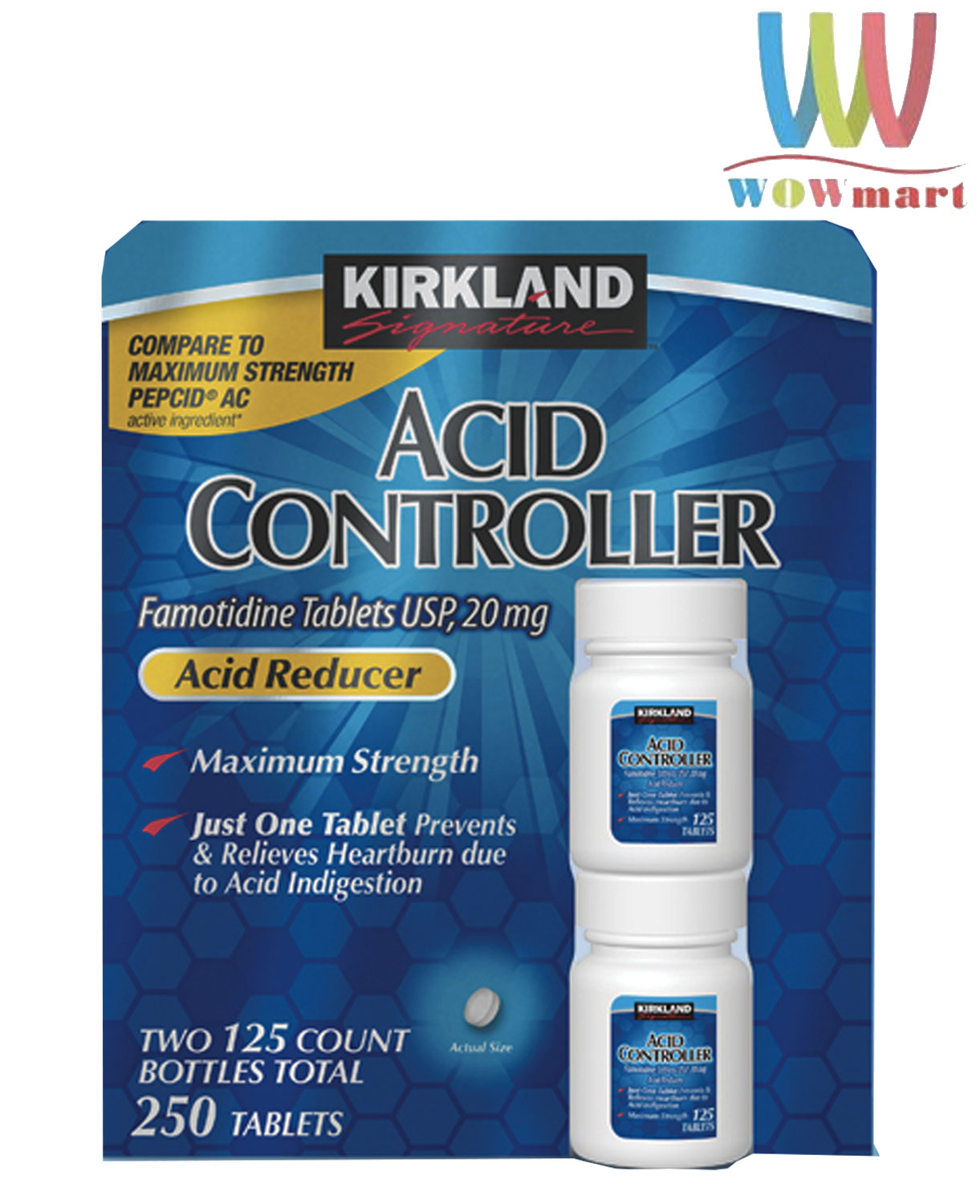 Viên uống kiểm soát Axit dạ dày Kirkland Signature Acid Controller 20mg 2×125 viên