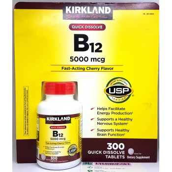 Viên Uống Kirkland Vitamin B12 5000 Mcg chai 300 viên từ Mỹ