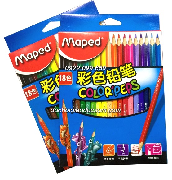 Bút chì màu tam giác MAPPED 18 màu