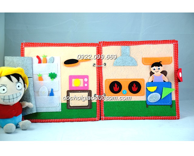 Sách vải handmade SWEET HOME QUIET BOOK phát triển kỹ năng cho bé