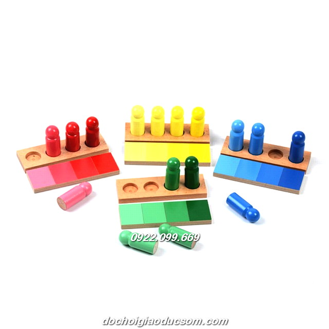 Bộ phân biệt màu 4 cấp độ - Giáo cụ Montessori