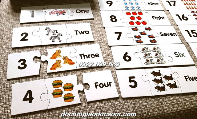Thẻ ghép Match It - Number puzzle - Bé học số, số lượng