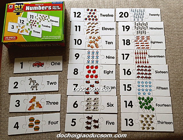 Thẻ ghép Match It - Number puzzle - Bé học số, số lượng