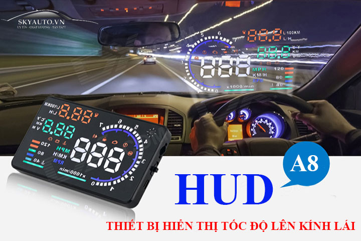 hiển thị tốc độ trên kính lái hud a8 1