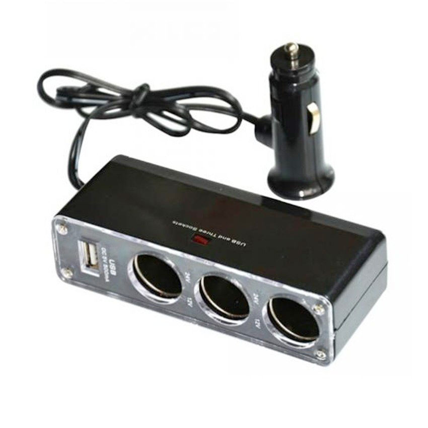 BỘ SẠC NGUỒN TẨU CHIA 3 + 1 USB TRÊN XE