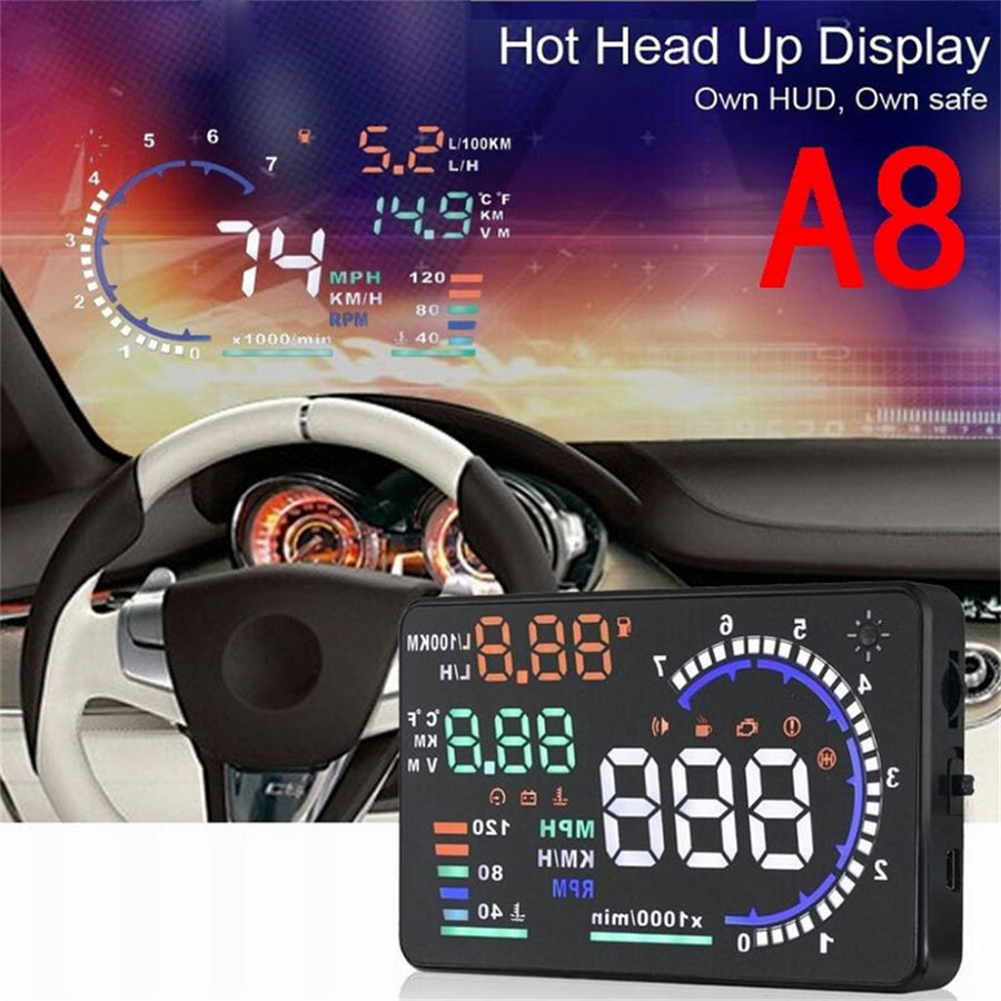 HIỂN THỊ TỐC ĐỘ LÊN KÍNH LÁI HUD A8