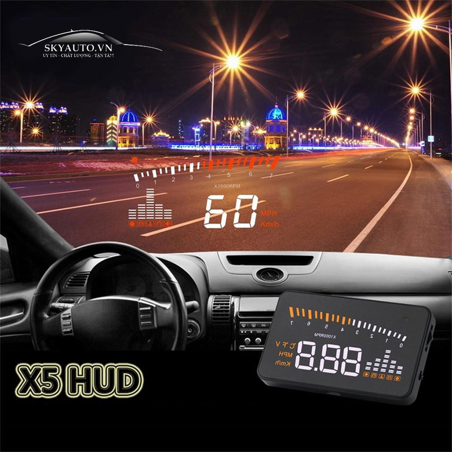 HIỂN THỊ TỐC ĐỘ LÊN KÍNH LÁI HUD X5