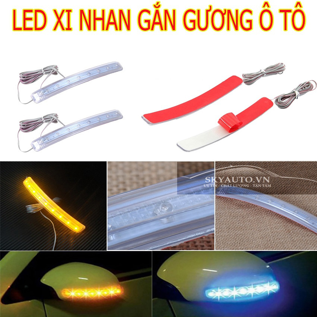 ĐÈN LED XI NHAN GƯƠNG CHIẾU HẬU HAI MÀU