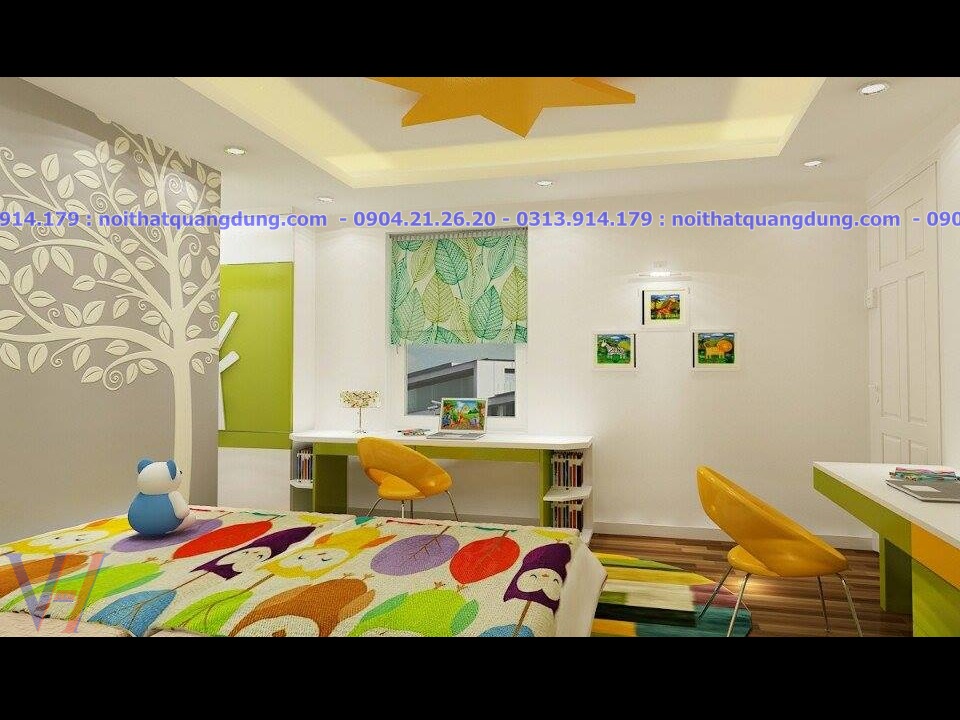 Mẫu phòng ngủ đẹp cho 2 Bé