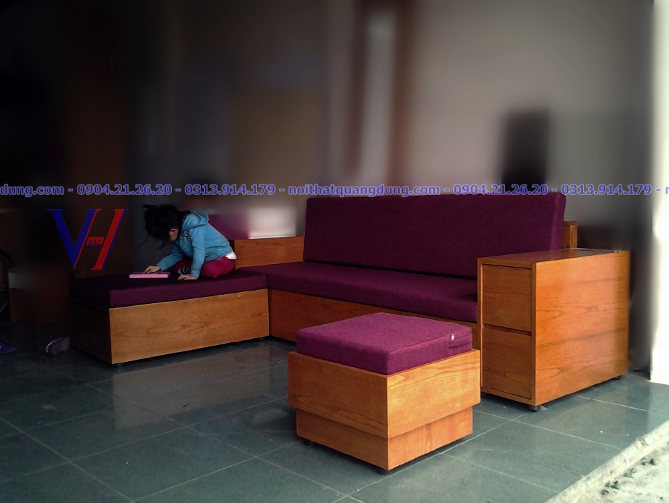 sofa gỗ veneer bọc nỷ đẹp