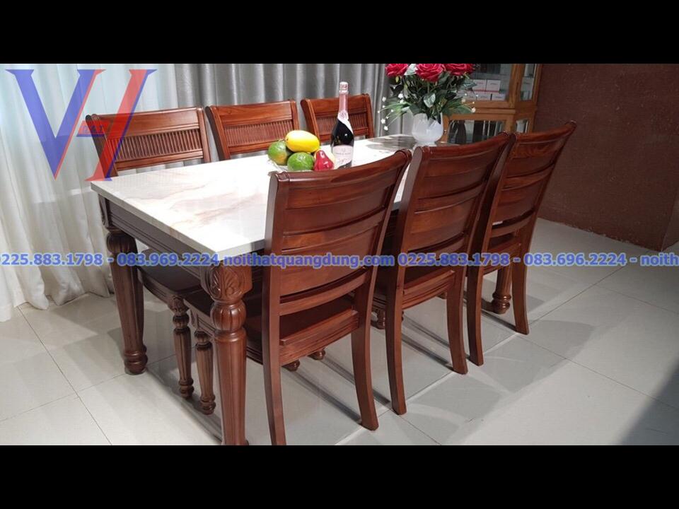 Bộ bàn ăn gỗ xà cừ: GH-6035