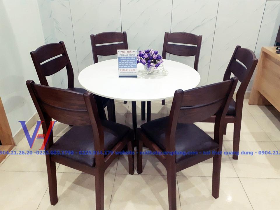 bàn ăn tròn đẹp và chắc chắn tại Nội Thất Quang Dung Hải Phòng