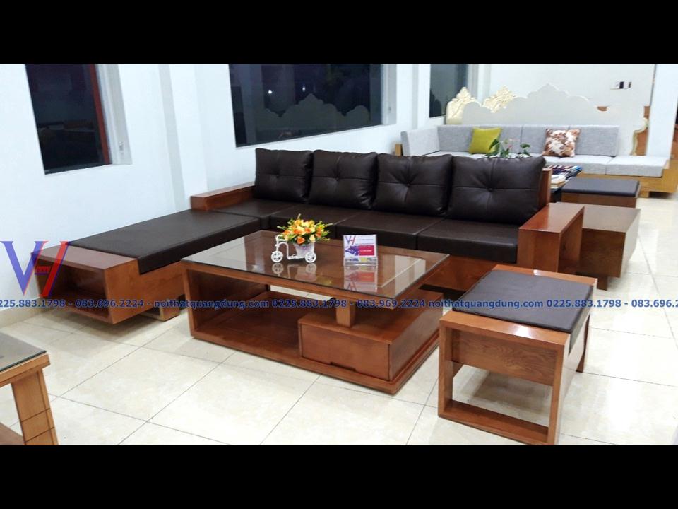 Sofa gỗ sồi nội thất quang dũng hải phòng