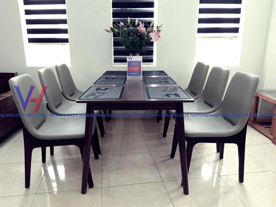 bộ bàn ăn ghế da đẹp tại hải phòng