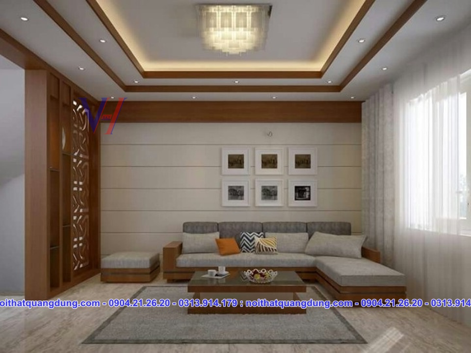 sofa gỗ bọc nỷ đẹp và chắc chắn