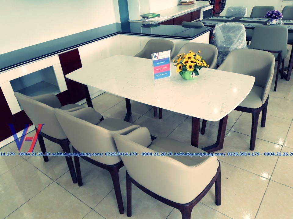 Bộ bàn ăn Grace - BĐ6 có tay - quang dũng hải phòng