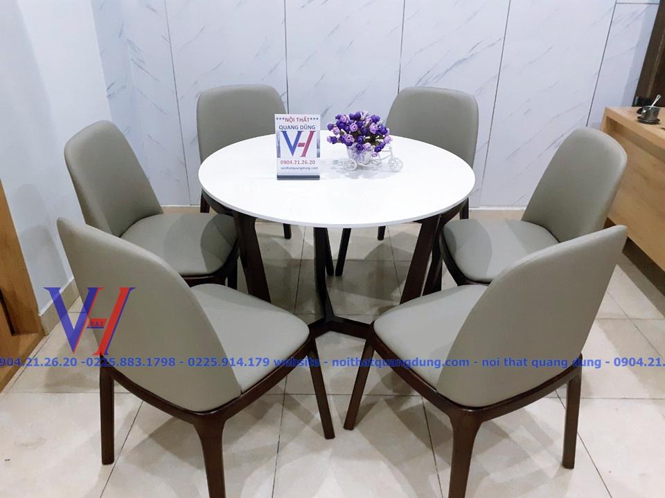 Bộ bàn ăn tròn Grace6 nội thất quang dũng hải phòng