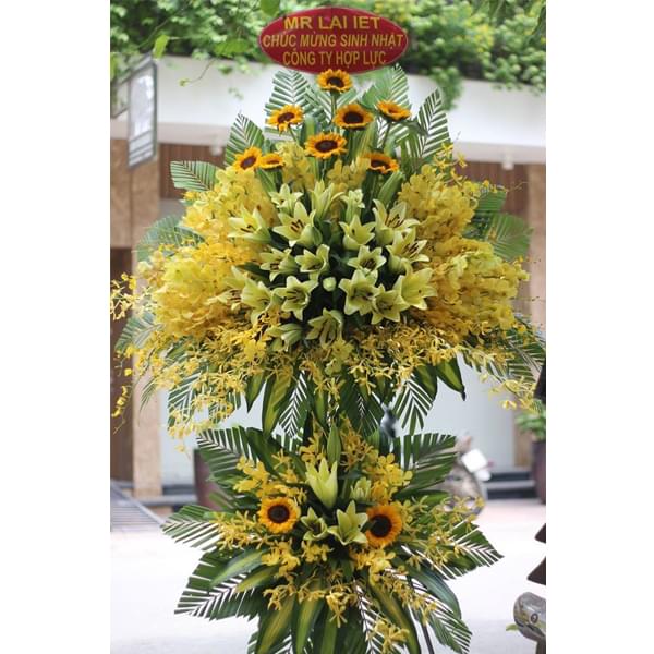 Hoa khai trương cửa hàng - Cung chúc khai đại cát, đại lợi với kệ hoa khai trương