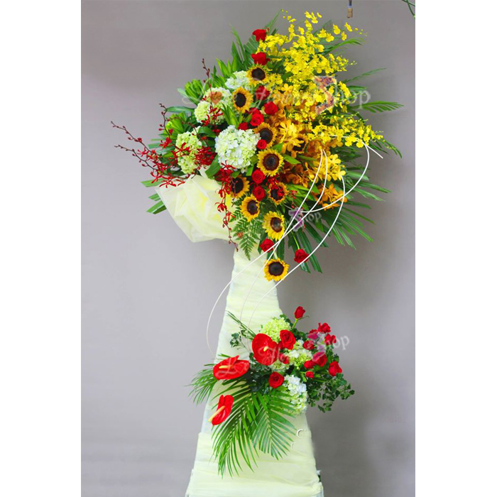  Shop hoa tươi - Mẫu hoa mừng khai trương "Khởi sắc" lời chúc đầy ý nghĩa 