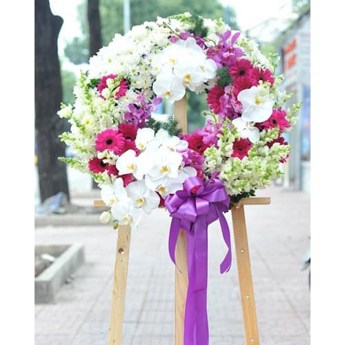 Vòng hoa tang lễ - Vòng hoa GIÁ RẺ, ĐẸP tại shop hoa tươi Vườn Hoa Xinh