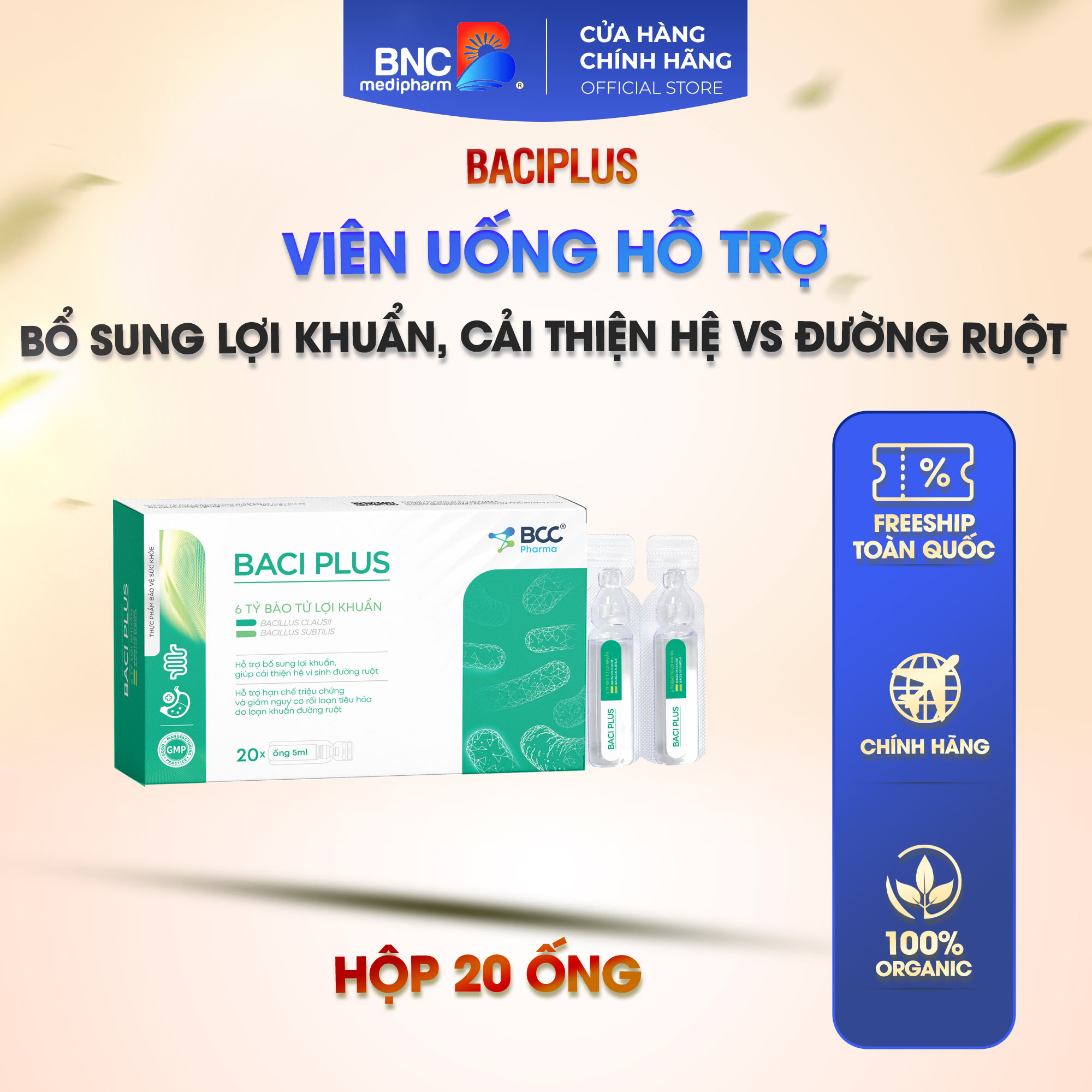 Men vi sinh BaciPlus – Giải pháp hỗ trợ tiêu hóa, cân bằng hệ vi sinh đường ruột