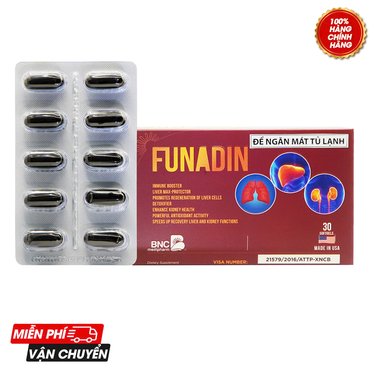 Funadin - Khử độc gan, tăng cường chức năng gan, thanh lọc cơ thể