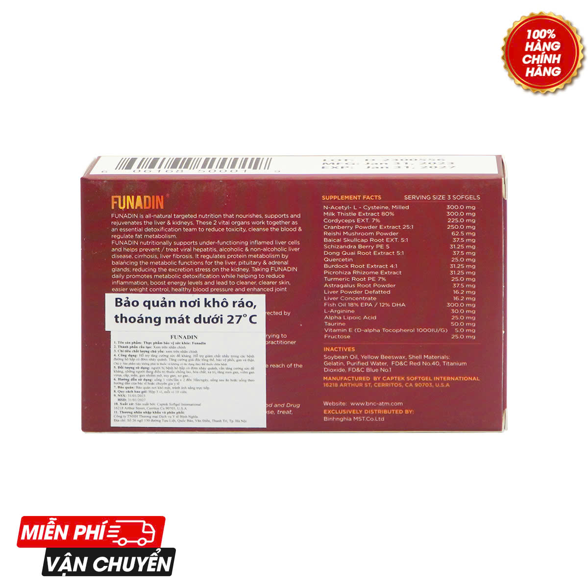 Funadin - Khử độc gan, tăng cường chức năng gan, thanh lọc cơ thể