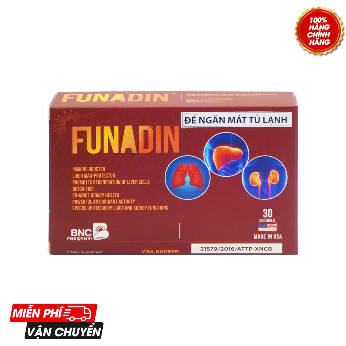 Funadin - Khử độc gan, tăng cường chức năng gan, thanh lọc cơ thể
