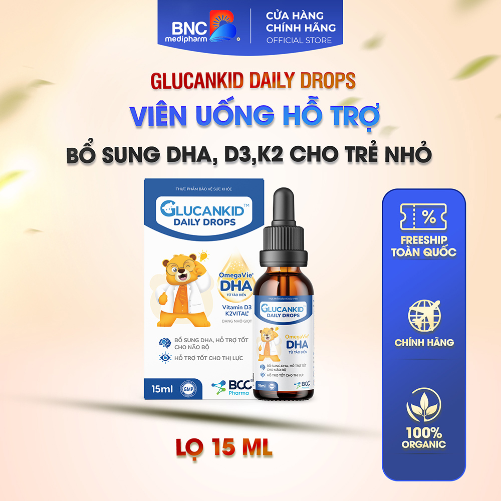 GLUCANKID DAILY DROPS - Giúp phát triển trí não, hỗ trợ thị lực khỏe mạnh