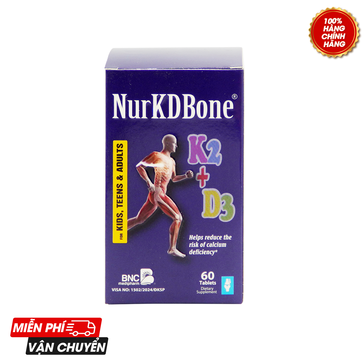NurKDBone - Hỗ trợ cải thiện tình trạng thiếu hụt canxi trong cơ thể, hỗ trợ xương chắc khỏe