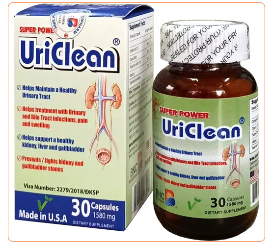 Super Power UriClean - Giúp tan sỏi thận, trị viêm nhiễm hệ tiết niệu