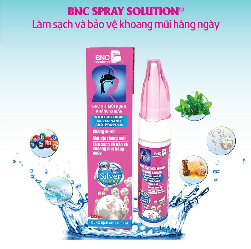 BNC SPRAY SOLUTION - Bình xịt mũi họng kháng khuẩn dành cho trẻ trẻ em - 80ml