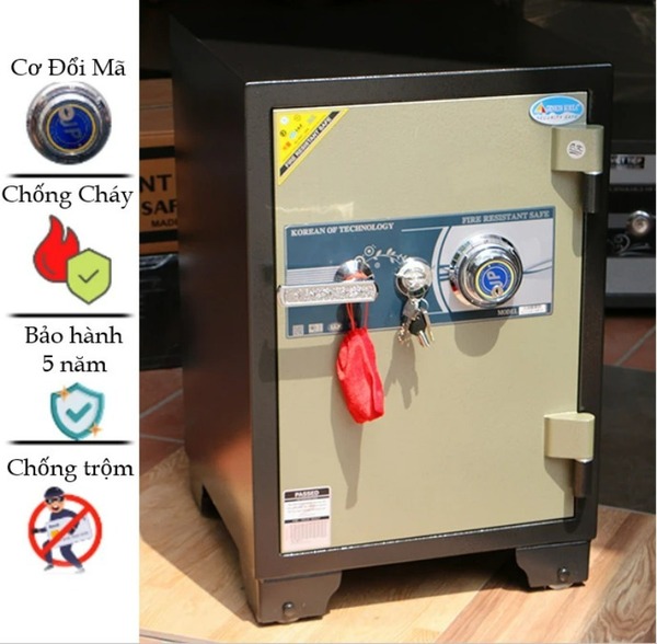 Két sắt Hàn Quốc giá rẻ Genkin Korea KCC120 khóa cơ đổi mã