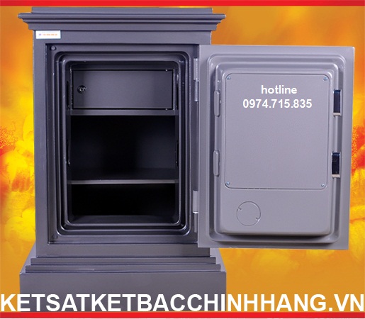 Bên trong két sắt chống cháy cánh đúc Porsche KD45 khóa cơ