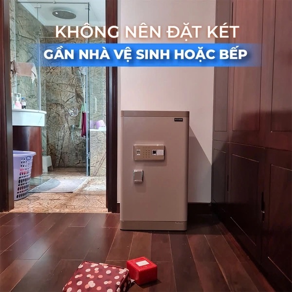 Không nên đặt két sắt gần khu vực nhà vệ sinh