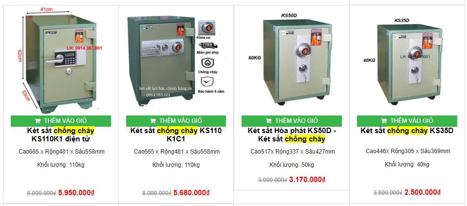 Danh sách sản phẩm chống cháy khách hàng mua nhiều nhất