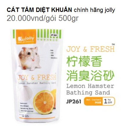 CÁT TẮM JOLLY DIỆT KHUẨN HƯƠNG CAM 500G