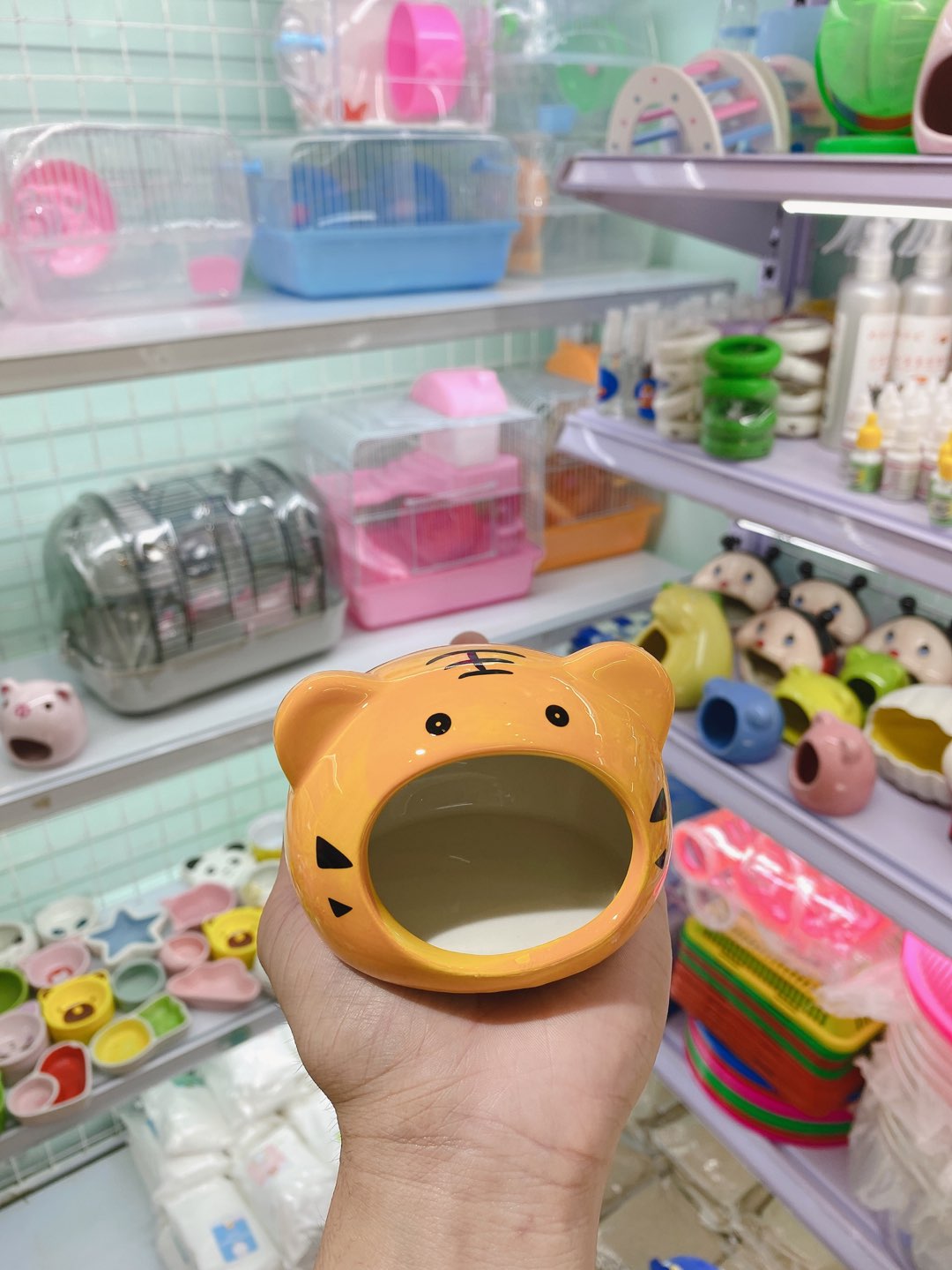 Nhà ngủ mèo vàng bé cho hamster