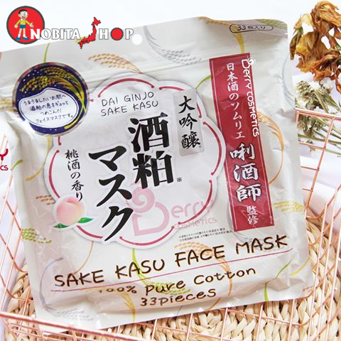Mặt nạ bã rượu Sake Kasu Face Mask 33 miếng
