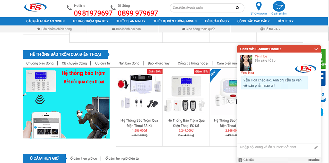 Cách thức mua Thiết bị báo trộm ES trực tuyến