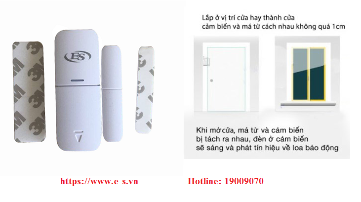 Vị trí và cách lắp đặt cảm biến cửa từ