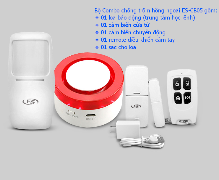 Bộ combo chống trộm hồng ngoại ES-CB05