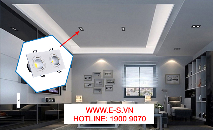 Đèn led dowlight đôi ES-01