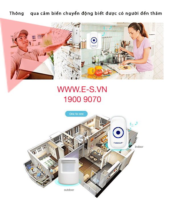 Chuông báo khách hồng ngoại ES tự động kêu khi có người đến gần