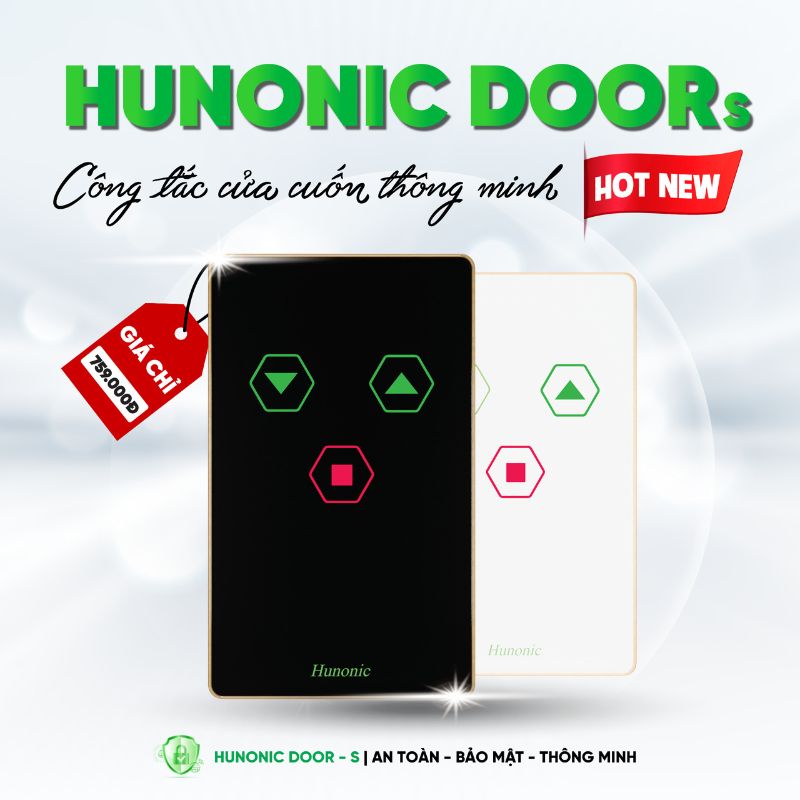 Công Tắc Cửa Cuốn Wifi Hunonic Door S – Phiên Bản Mới 2024