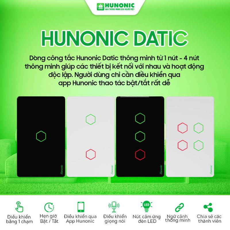 Công tắc cảm ứng Wifi Hunonic Datic