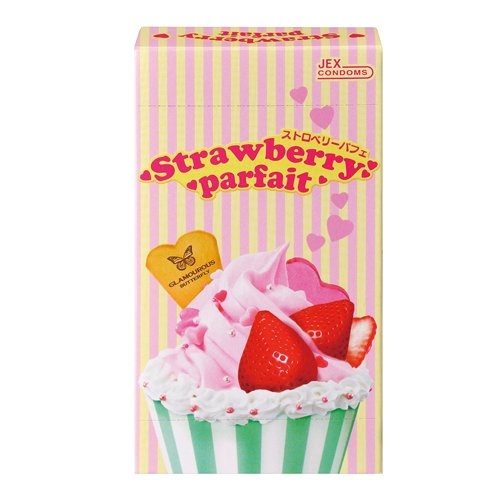 B152- Bao cao su hương dâu Jex Glamcurous Butterfly Strawberry-hộp 10c